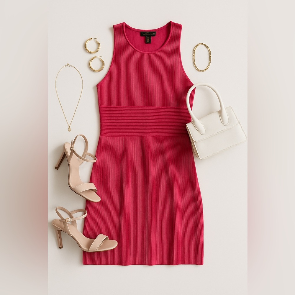 House of Harlow 1960 Vibrant Pink Midi Dress